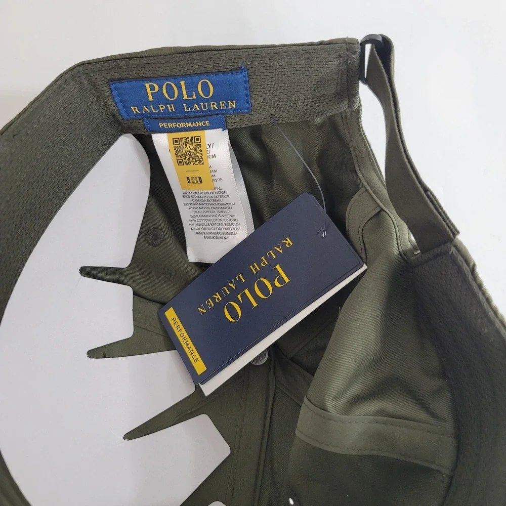 Polo Ralph Lauren‎ Performance Hat Mens One Size Armadillo Green Pony Logo NEW